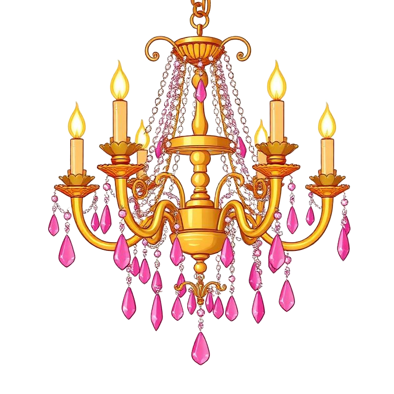 Pink crystal chandelier